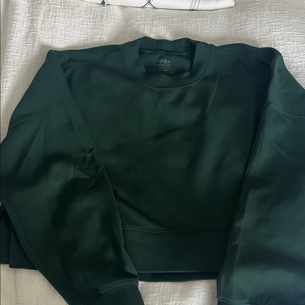 Abercrombie YPB Dark Green Crop Pullover